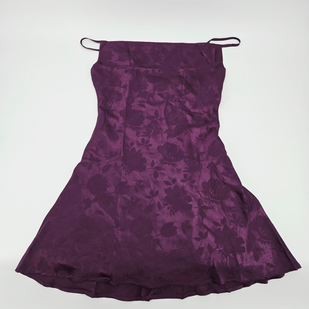 Lulus Floral Jacquard Satin Square Neck Mini Dress NWT Size S Y2K Vibe - Picture 3 of 11